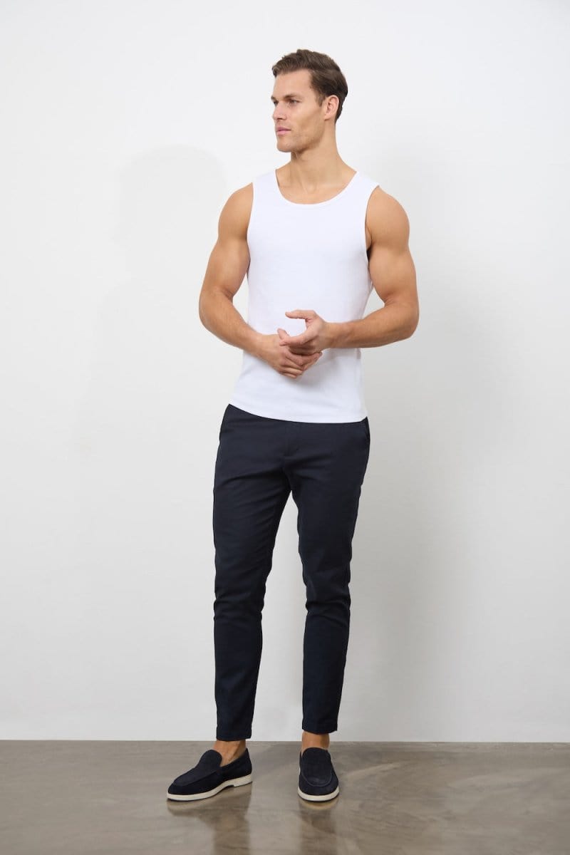 Ribbed Tank Top in White - TAILORED ATHLETE - USA