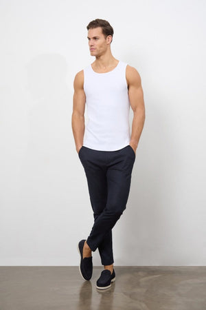 Ribbed Tank Top in White - TAILORED ATHLETE - USA