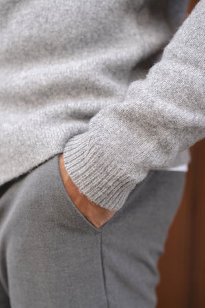 Wool Button Through Cardigan in Mid Grey Marl - TAILORED ATHLETE - USA