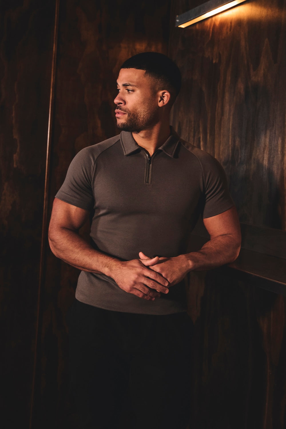 Zip Neck Polo Shirt in Graphite - TAILORED ATHLETE - USA