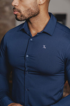 Bamboo Shirt in Navy - TAILORED ATHLETE - USA