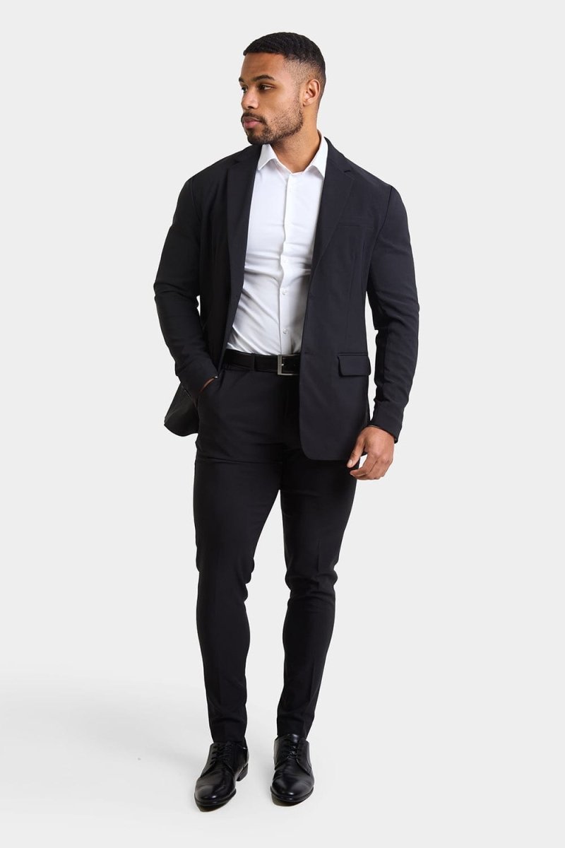 True Athletic Fit Tech Suit Jacket in Black - TAILORED ATHLETE - USA