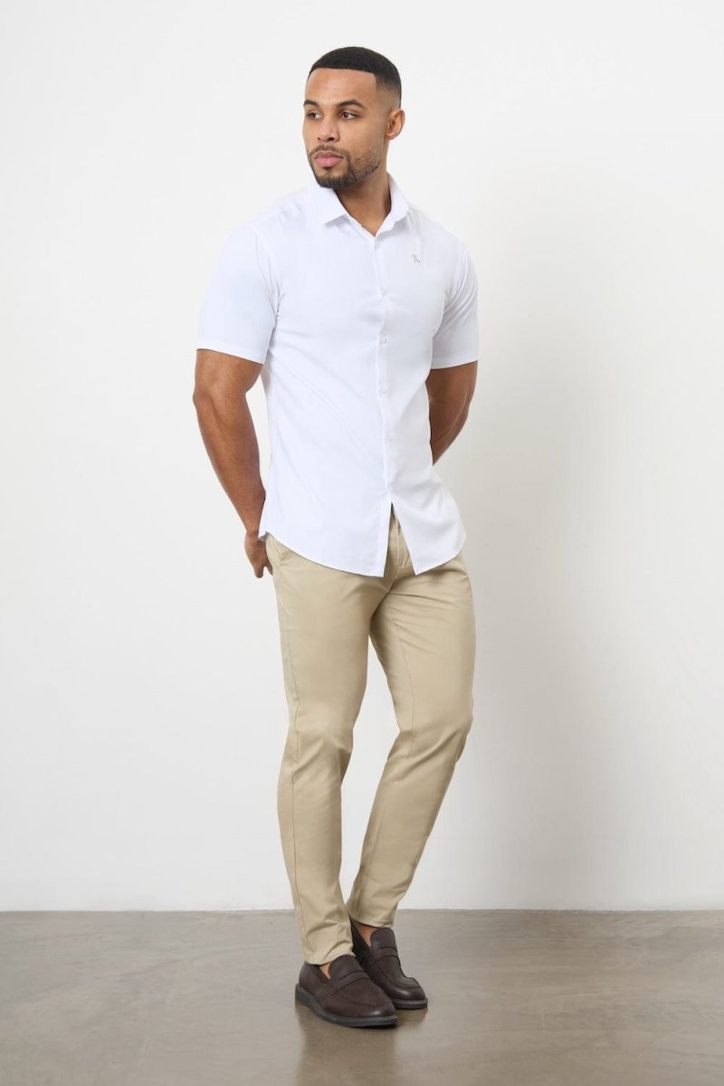 Short Sleeve Bamboo Shirt in White - TAILORED ATHLETE - USA