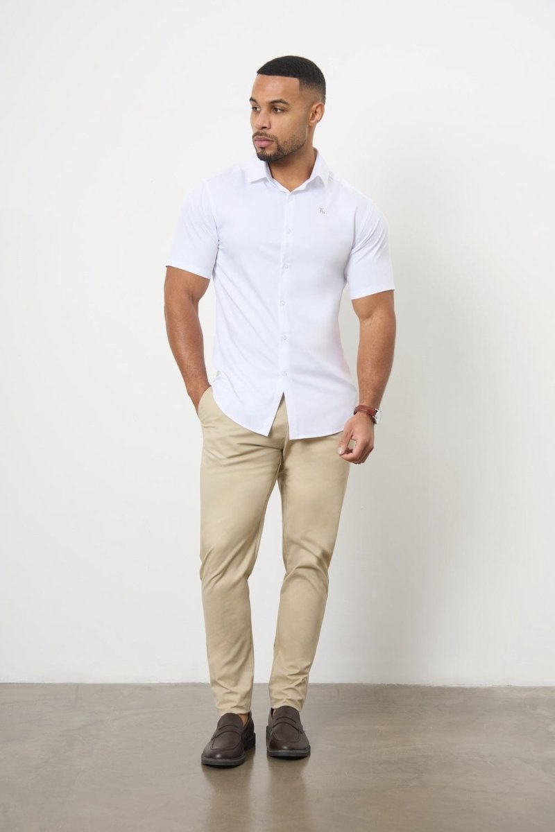 Short Sleeve Bamboo Shirt in White - TAILORED ATHLETE - USA