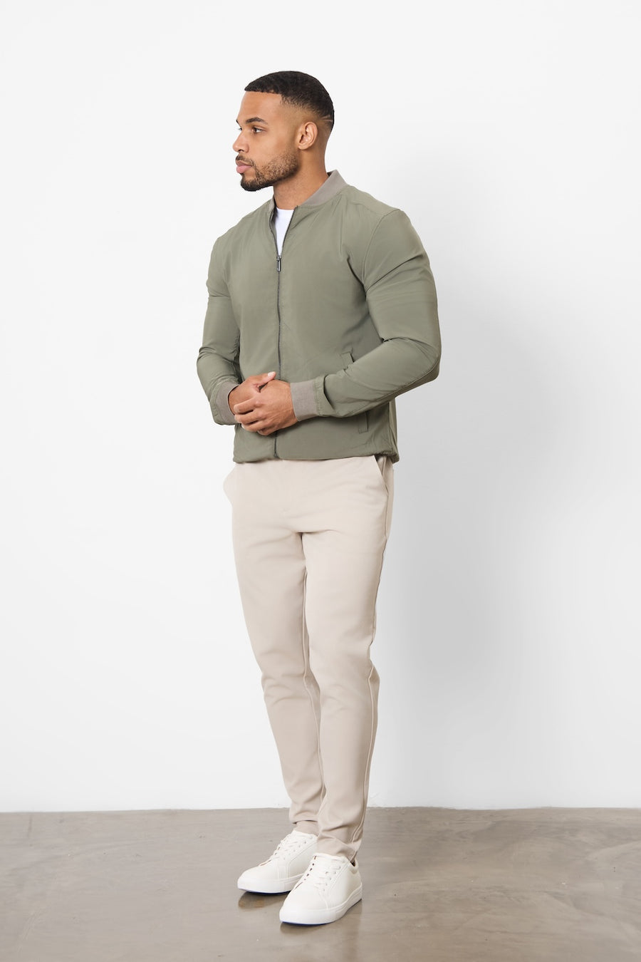 Light Weight Bomber Jacket in Khaki - TAILORED ATHLETE - USA