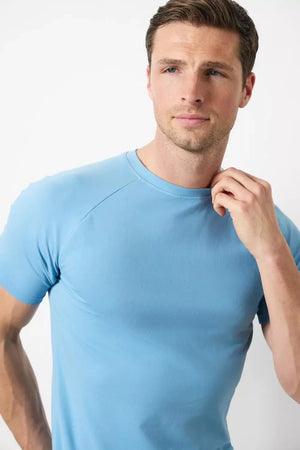 Athletic Fit T-Shirt in Soft Blue - TAILORED ATHLETE - USA