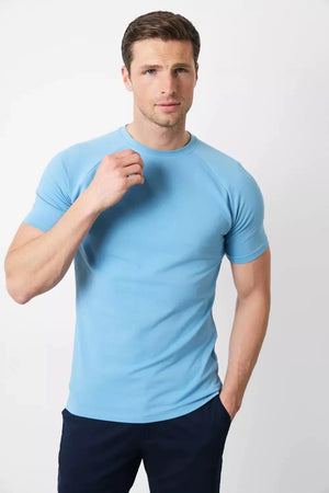 Athletic Fit T-Shirt in Soft Blue - TAILORED ATHLETE - USA