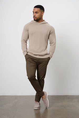 Athletic Fit Cotton Stretch Chino Pants in Khaki - TAILORED ATHLETE - USA