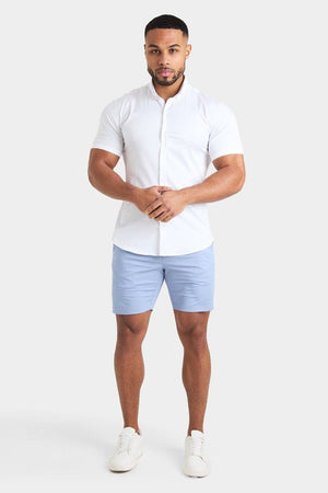 Athletic Fit Chino Shorts 7'' in Light Blue - TAILORED ATHLETE - USA