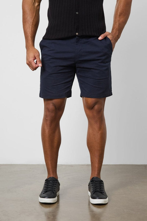 Athletic Fit Chino Shorts 7'' in Navy