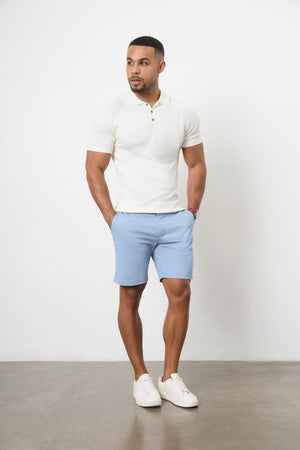 Athletic Fit Chino Shorts 7" in Light Blue - TAILORED ATHLETE - USA