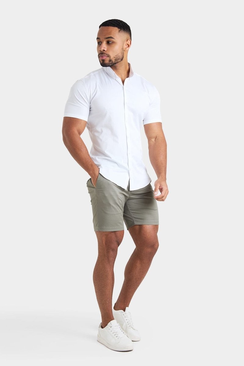 Athletic Fit Chino Shorts 7'' in Sage - TAILORED ATHLETE - USA