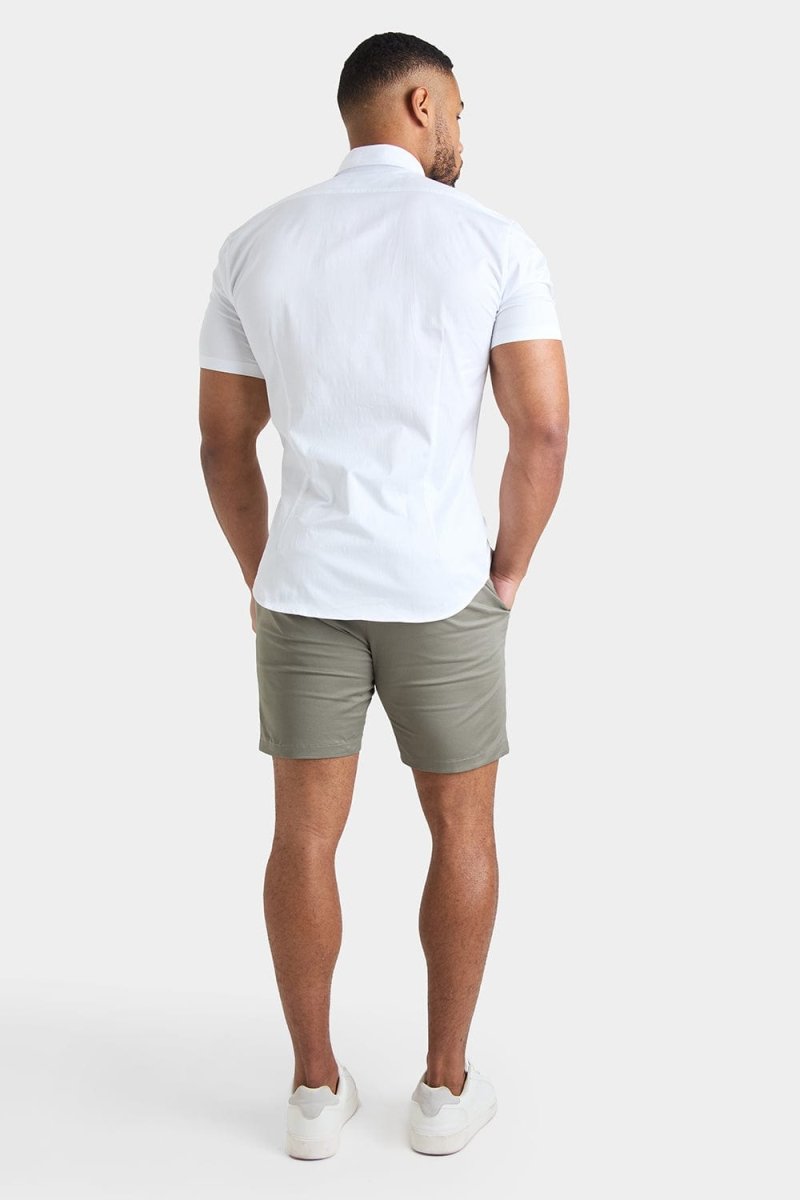 Athletic Fit Chino Shorts 7'' in Sage - TAILORED ATHLETE - USA