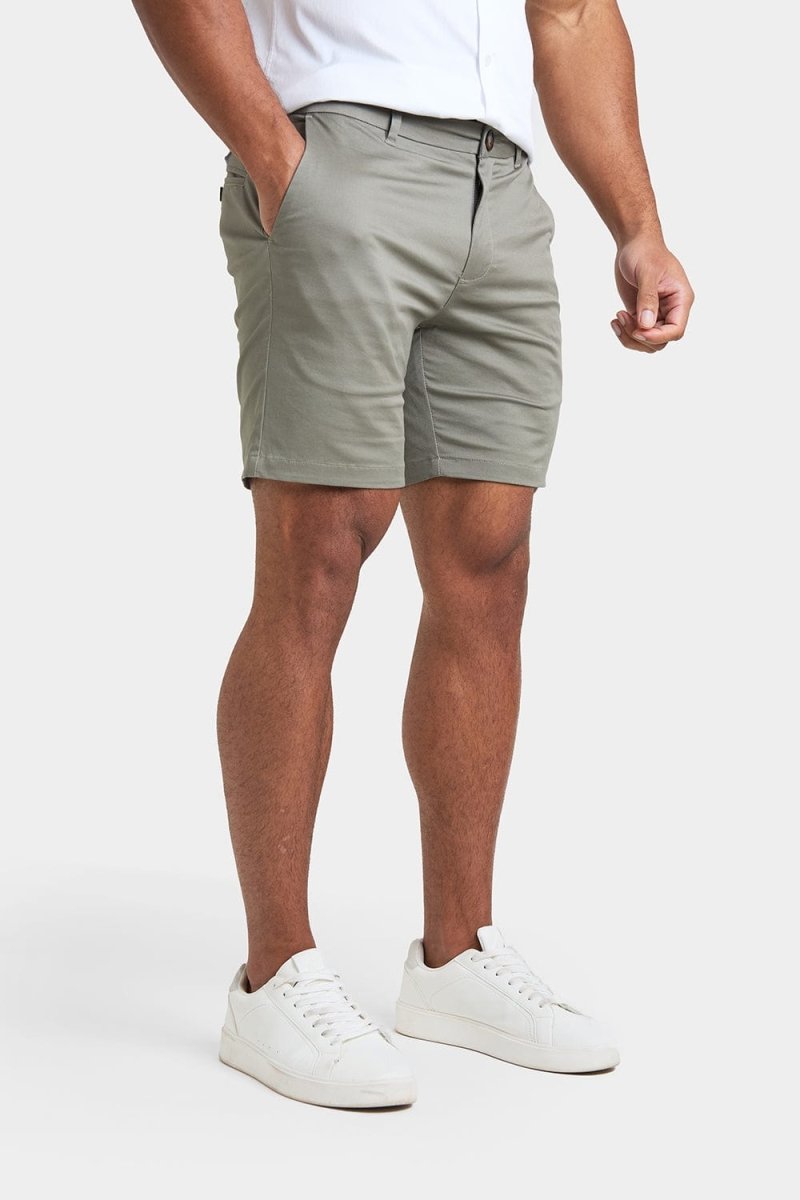 Athletic Fit Chino Shorts 7'' in Sage - TAILORED ATHLETE - USA