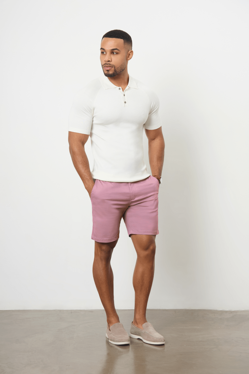 Athletic Fit Chino Shorts 7" in Dusky Pink - TAILORED ATHLETE - USA