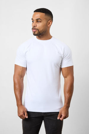 3 Pack Athletic Fit Crew Neck T-Shirt in White - TAILORED ATHLETE - USA