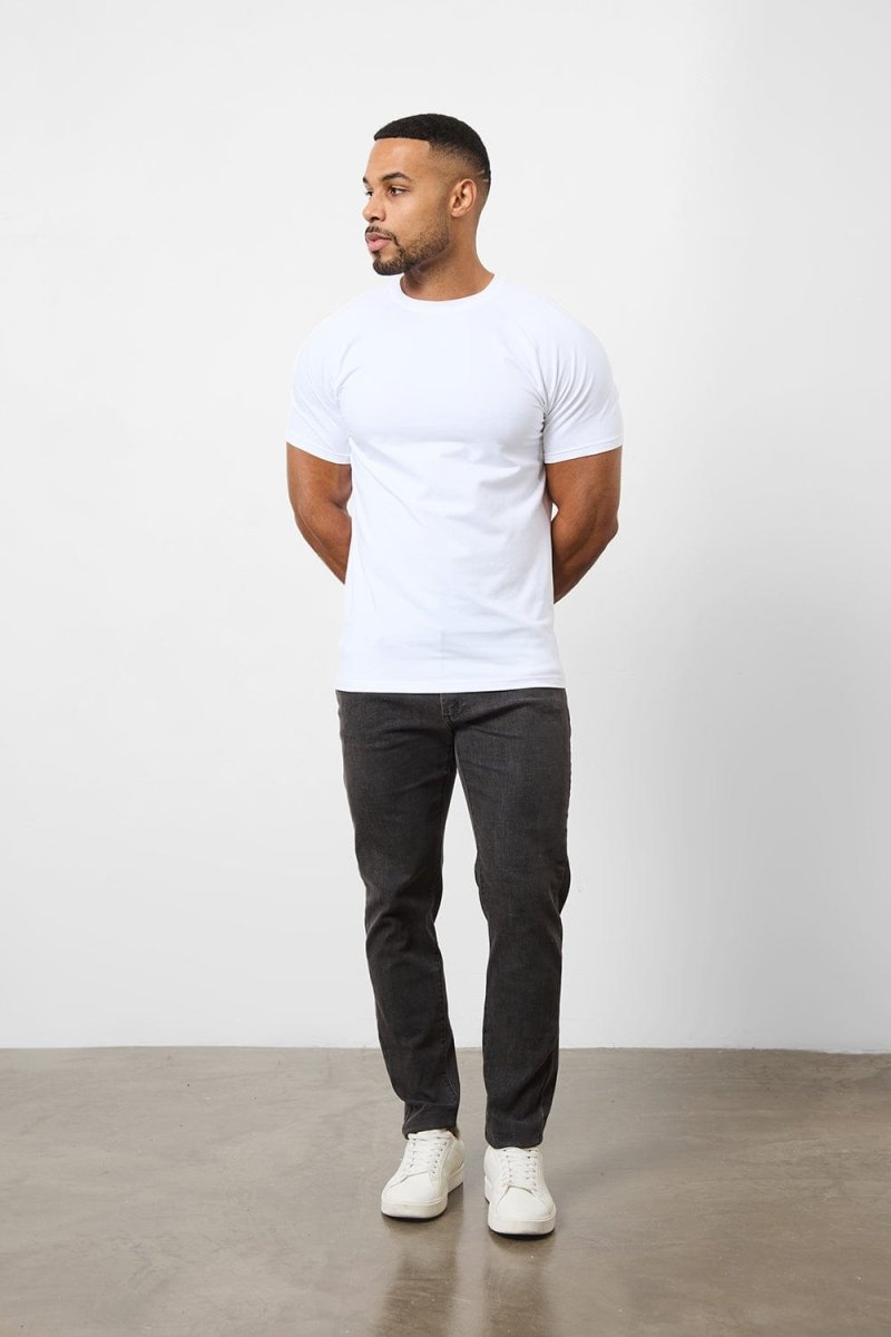 7 Pack Athletic Fit Crew Neck T-Shirt in White - TAILORED ATHLETE - USA