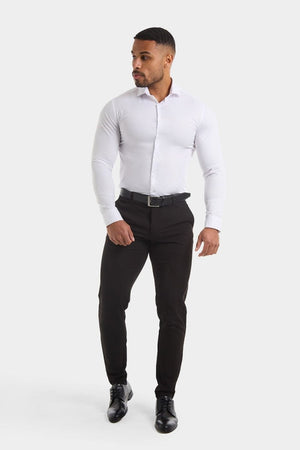 Athletic Fit Cutaway Collar Shirt in White - TAILORED ATHLETE - USA