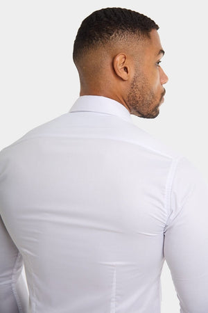 Athletic Fit Cutaway Collar Shirt in White - TAILORED ATHLETE - USA