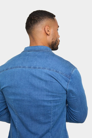 Denim Shirt in Mid Blue - TAILORED ATHLETE - USA