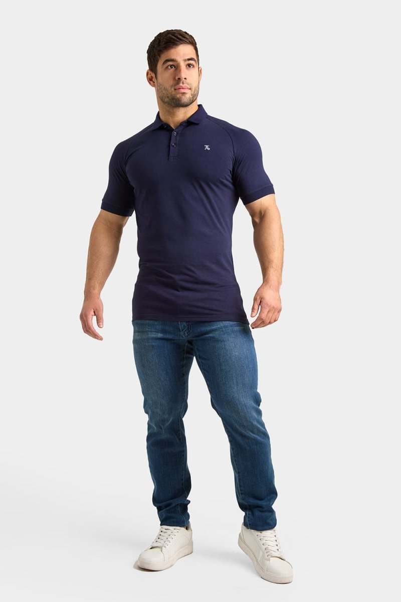 Athletic Fit Polo Shirt in True Navy - TAILORED ATHLETE - USA