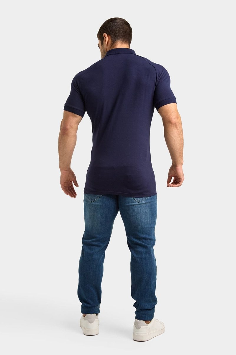 Athletic Fit Polo Shirt in True Navy - TAILORED ATHLETE - USA