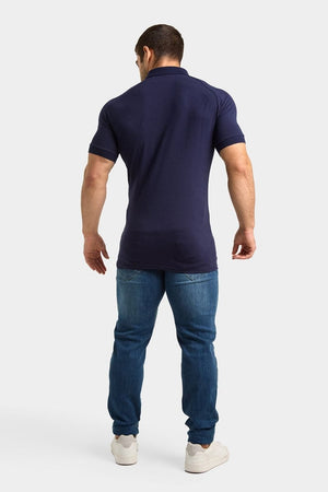 Athletic Fit Polo Shirt in True Navy - TAILORED ATHLETE - USA