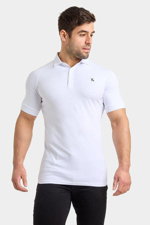 Athletic Fit Polo Shirt in White - TAILORED ATHLETE - USA