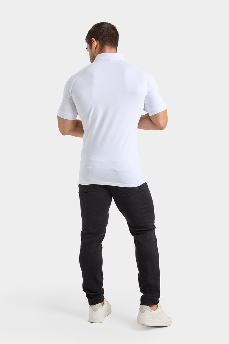 Athletic Fit Polo Shirt in White - TAILORED ATHLETE - USA