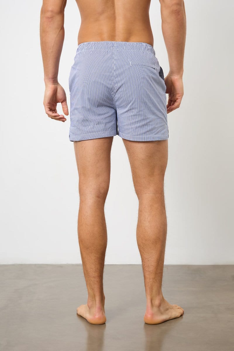 Fine Stripe Swim Short in Navy/White - TAILORED ATHLETE - USA