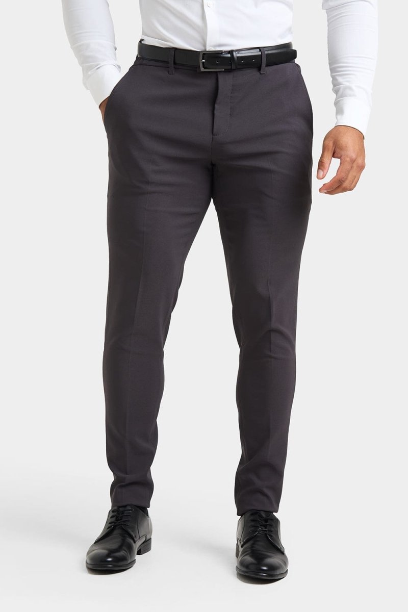 True Athletic Fit Tech Suit Pants in Slate Grey - TAILORED ATHLETE - USA
