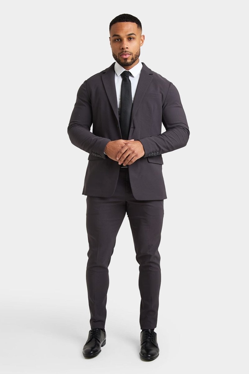 True Athletic Fit Tech Suit Jacket in Slate Grey - TAILORED ATHLETE - USA