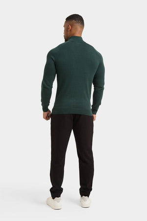 Half Zip Neck in Racing Green - TAILORED ATHLETE - USA