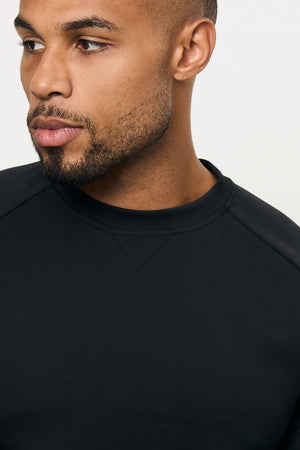 Interlock Crew Neck Sweat in Black - TAILORED ATHLETE - USA