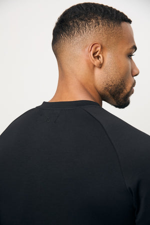 Interlock Crew Neck Sweat in Black - TAILORED ATHLETE - USA