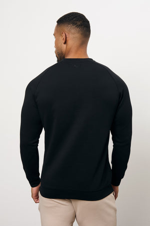 Interlock Crew Neck Sweat in Black - TAILORED ATHLETE - USA