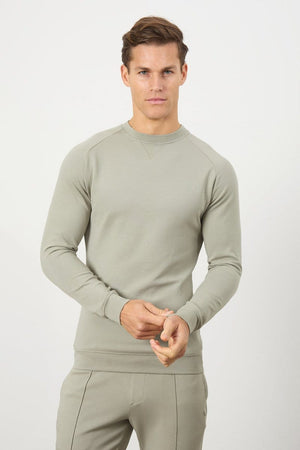 Interlock Crew Neck Sweat in Smoky Sage - TAILORED ATHLETE - USA