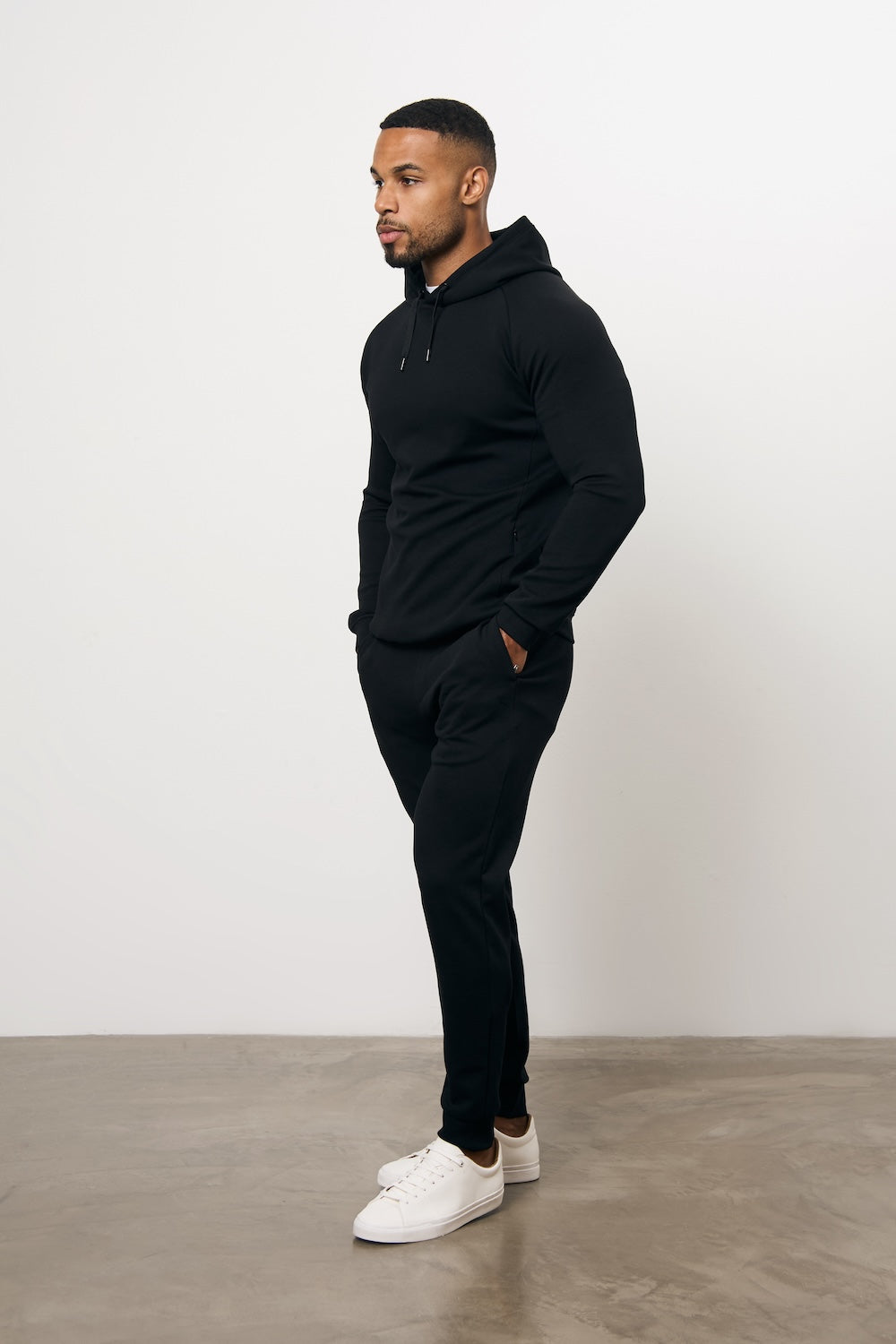 Interlock Hoodie Sweat in Black - TAILORED ATHLETE - USA