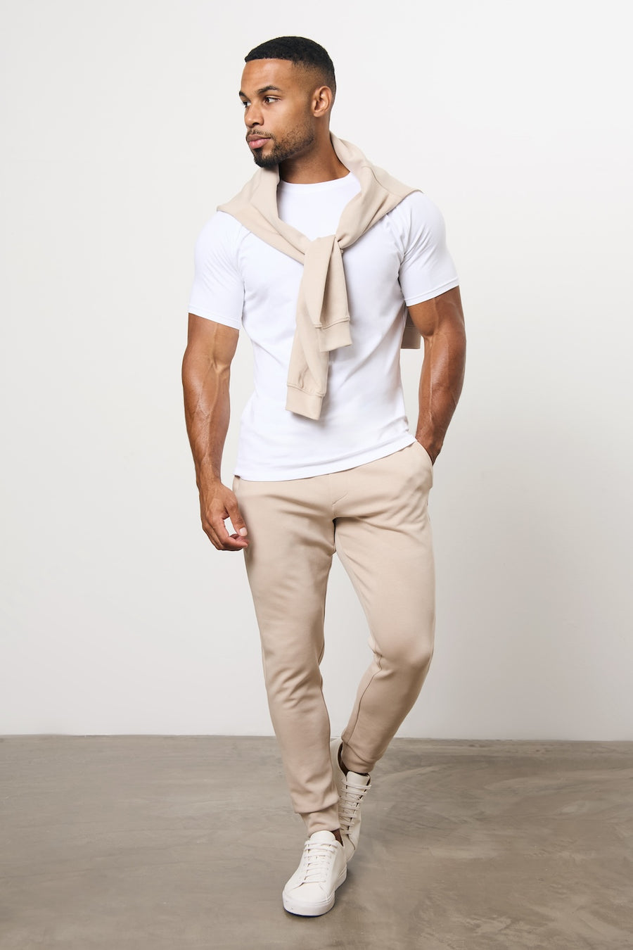 Interlock Sweat Jogger in Stone - TAILORED ATHLETE - USA