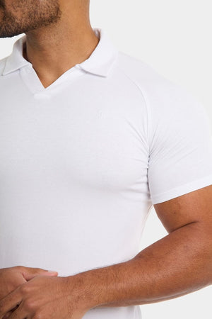 Jersey Buttonless Polo Shirt in White - TAILORED ATHLETE - USA