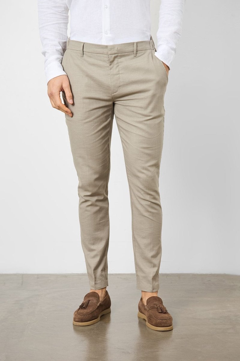 Linen Blend Suit Pants in Dark Stone - TAILORED ATHLETE - USA