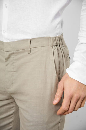 Linen Blend Suit Pants in Dark Stone - TAILORED ATHLETE - USA