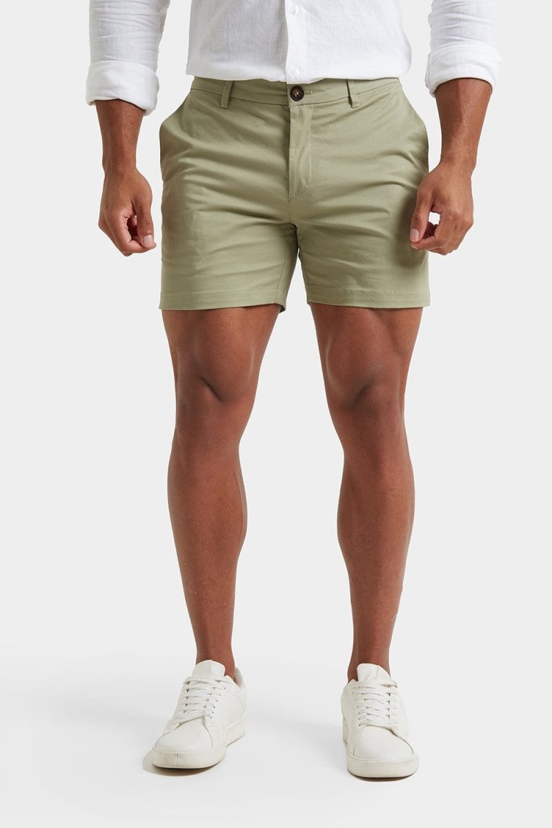 Athletic Fit Chino Shorts 5" in Sage - TAILORED ATHLETE - USA
