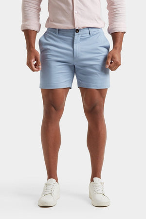 Athletic Fit Chino Shorts 5" in Soft Blue - TAILORED ATHLETE - USA