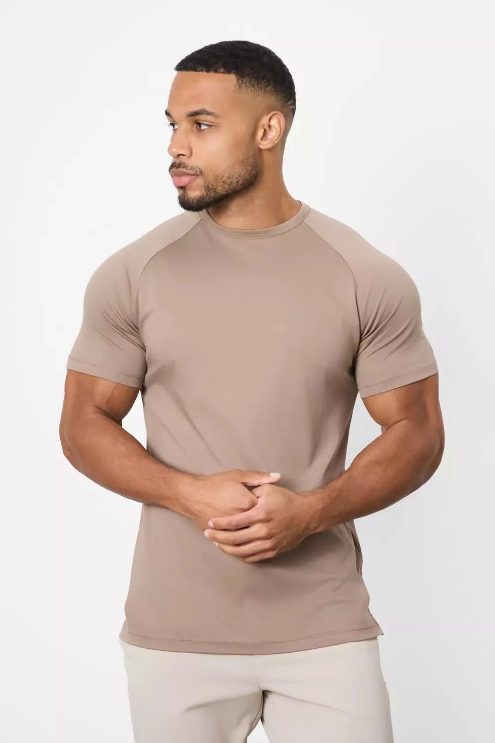 Mercerised Cotton T-Shirt in Mocha - TAILORED ATHLETE - USA