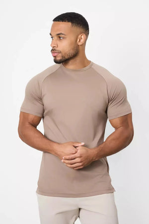 Mercerised Cotton T-Shirt in Mocha - TAILORED ATHLETE - USA