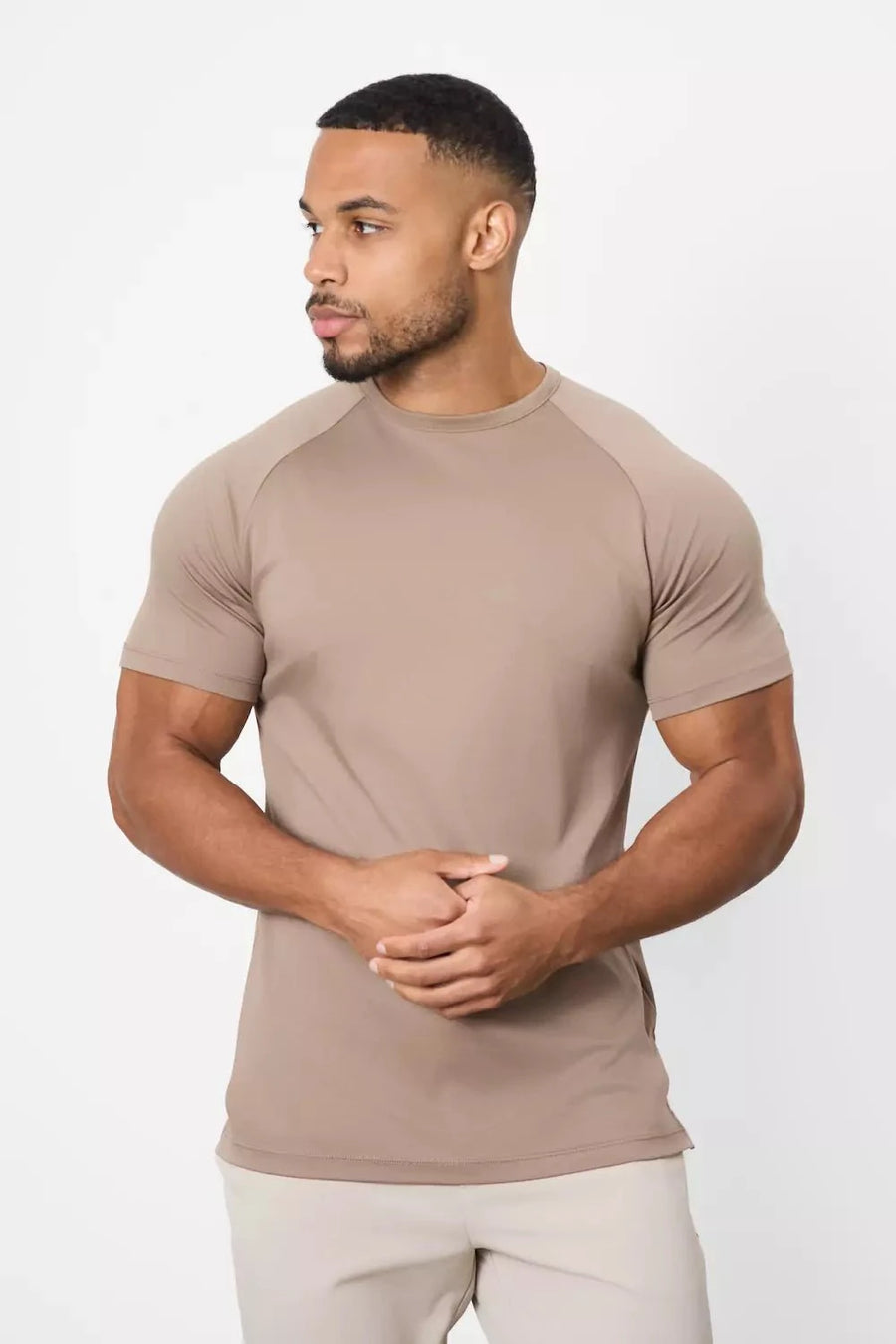 Mercerised Cotton T-Shirt in Mocha - TAILORED ATHLETE - USA