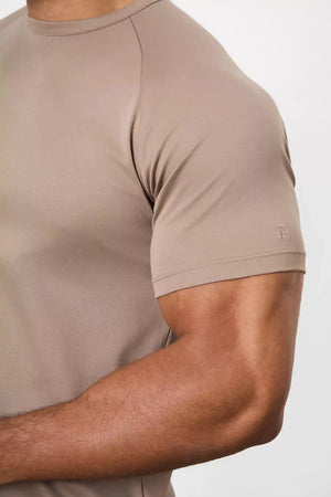Mercerised Cotton T-Shirt in Mocha - TAILORED ATHLETE - USA