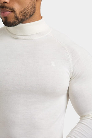 Merino Wool Turtleneck in Chalk - TAILORED ATHLETE - USA