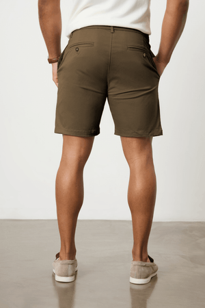 Athletic Fit Chino Shorts 7" in Khaki - TAILORED ATHLETE - USA